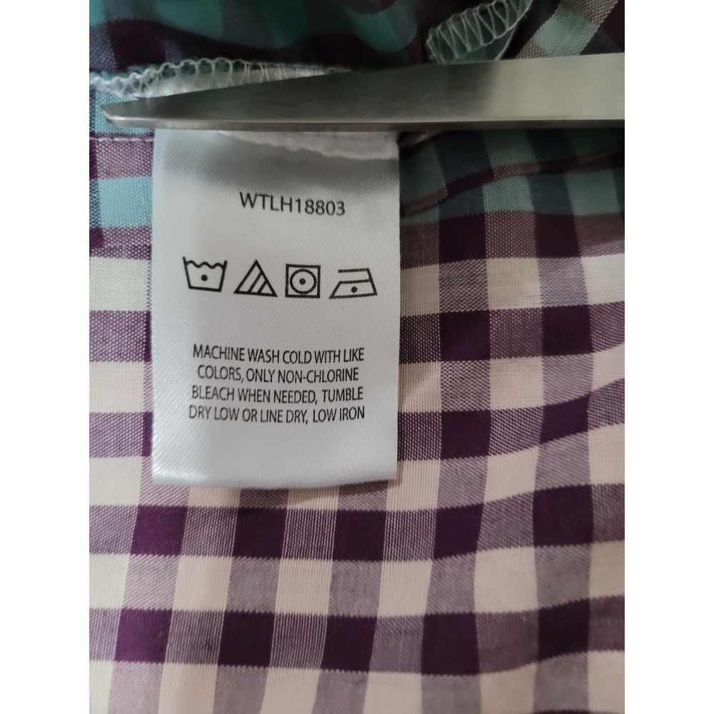 Wrangler Women Plaid Pearl Snap Long Sleeve Shirt Purple/Teal Western Cowgirl - Picture 8 of 10